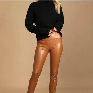 7 For All Mankind Faux Leather Liquid Legging Sz-L Edgy Effortless Biker Rock